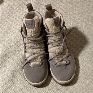 UGG Gray and Cream Ankle Boots